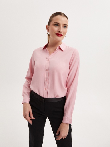 [M610-ROSA] Camisa Lisa Rosa Rasillo M610 (Pack12)